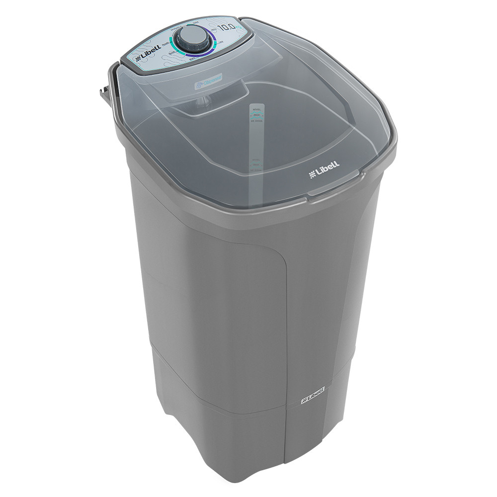 Tanquinho de Lavar Roupa Lavadora semi automático 10kg libell 110v sistema turbilhonamento prata - Home Appliances
