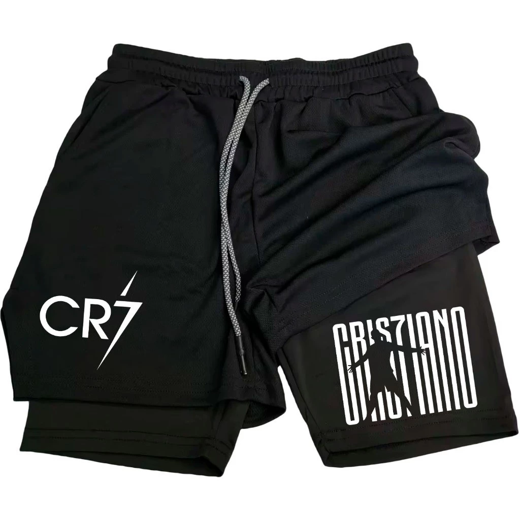 Short Compressão 2 em 1 Masculino CR7 Cristiano Ronaldo Para Academia Corrida Moda — imagem 1