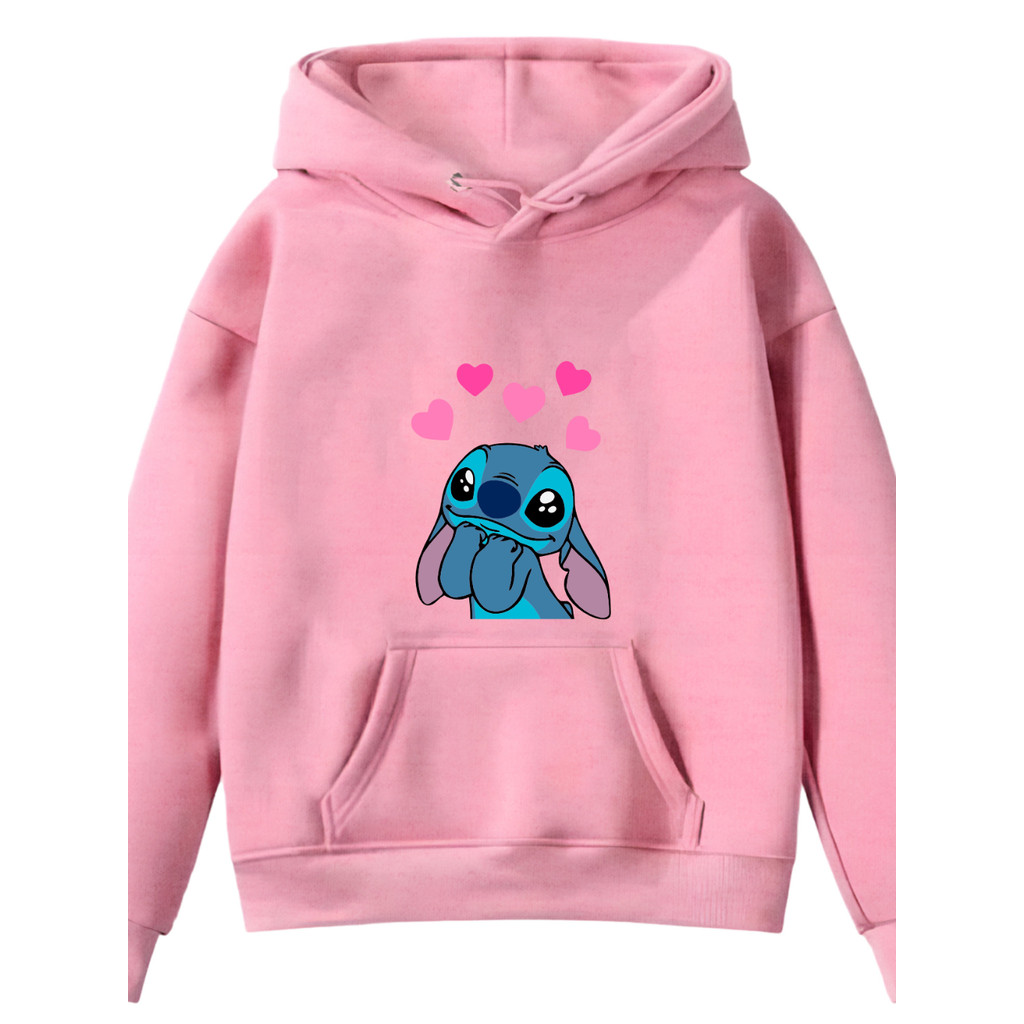 Moletom Infantil Sti-tch Apaixonado Desenho Infância Tv Diversão Capuz Bolso