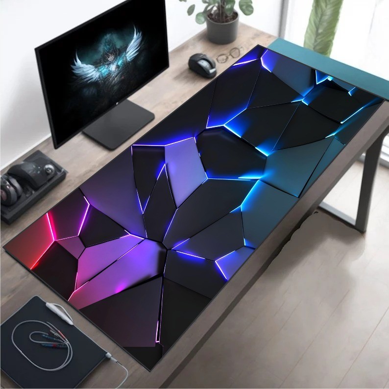 Mouse Pad Gamer LED Medio Speed Rgb Impermeável 70x30 Anti Derrapante — R$ 29,90 em Shopee