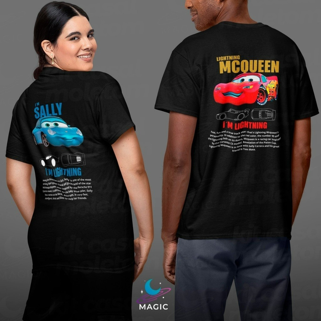 Kit Casal Modelo Novo Relâmpago Mcqueen e Sally Camisa Algodão Camisas Unissex Authentic Aesthetic em Oferta na Shopee