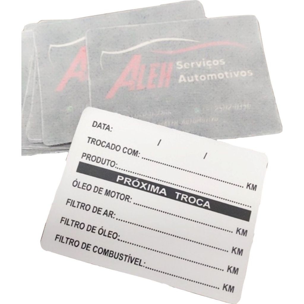 250 Etiquetas Troca de Óleo oficina personalizada com logo