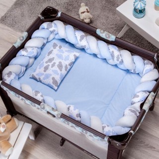 Kit Berço Desmontavel de Chiqueirinho de Menino 5 Peças Com Trança em Oferta na Shopee