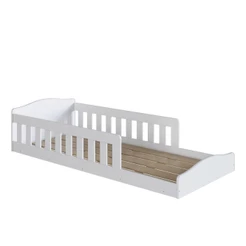 Cama Montessoriana Infantil de Chão com Cercado Linha Encanto Branco - Completa Móveis