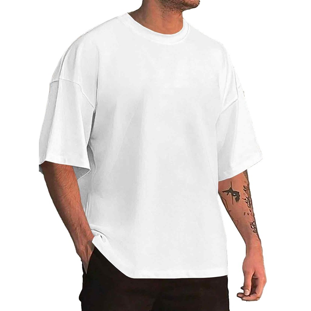 Blusa Basica Lisa Larga Camiseta Colorida Diversas Camisa Simples Moderno T Shirt Casual Oversized