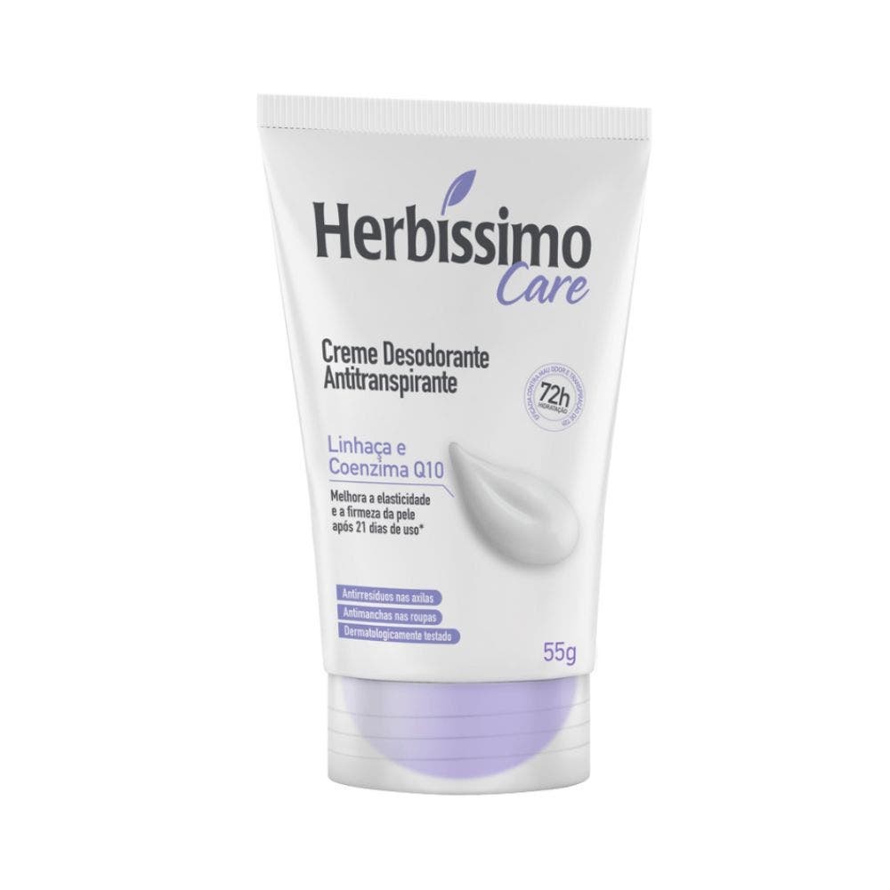 Desodorante Cremoso Herbíssimo Care Linhaça E Coenzima Q10 55g em Oferta na Shopee