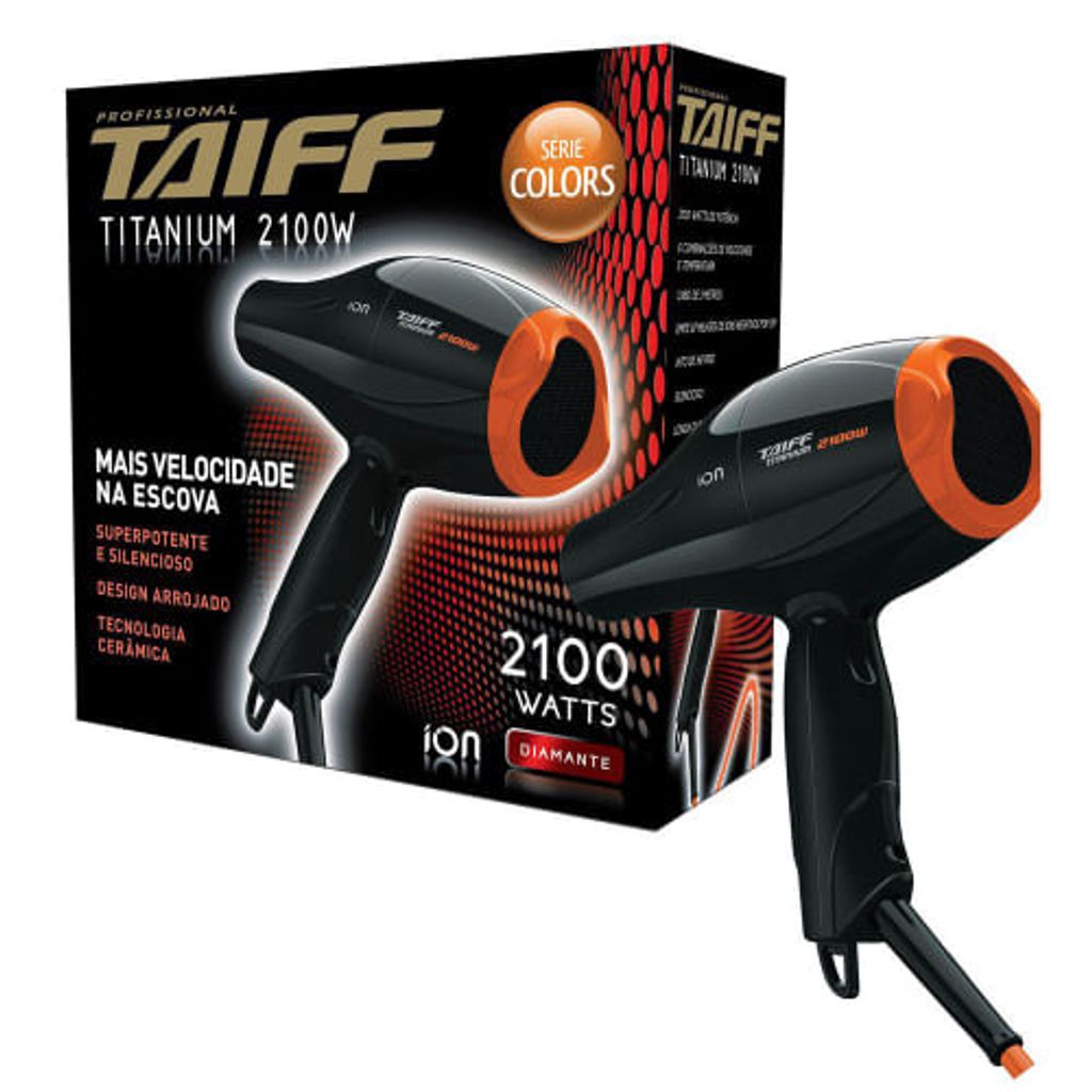 Secador de Cabelo Taiff Titanium Colors Laranja 2100W - 220V