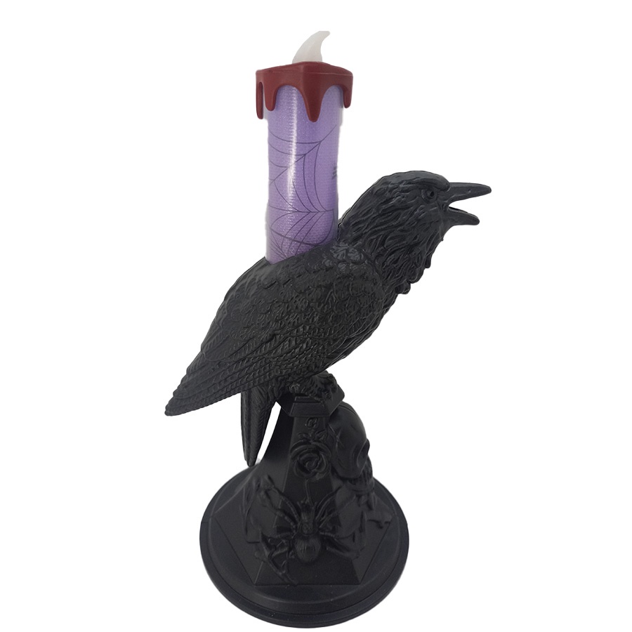 Vela de Led - Corvo de Halloween Roxo - 1 unidade - Rizzo - Home & Living