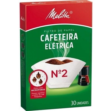 Filtro Papel Para Cafeteira Elétrica N°2 Melitta Pacote 30un