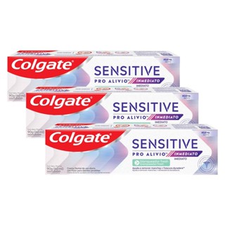 Kit C/ 3 Cremes Dentais Colgate Sensitive Pro-Alívio Imediato Branqueador 90g