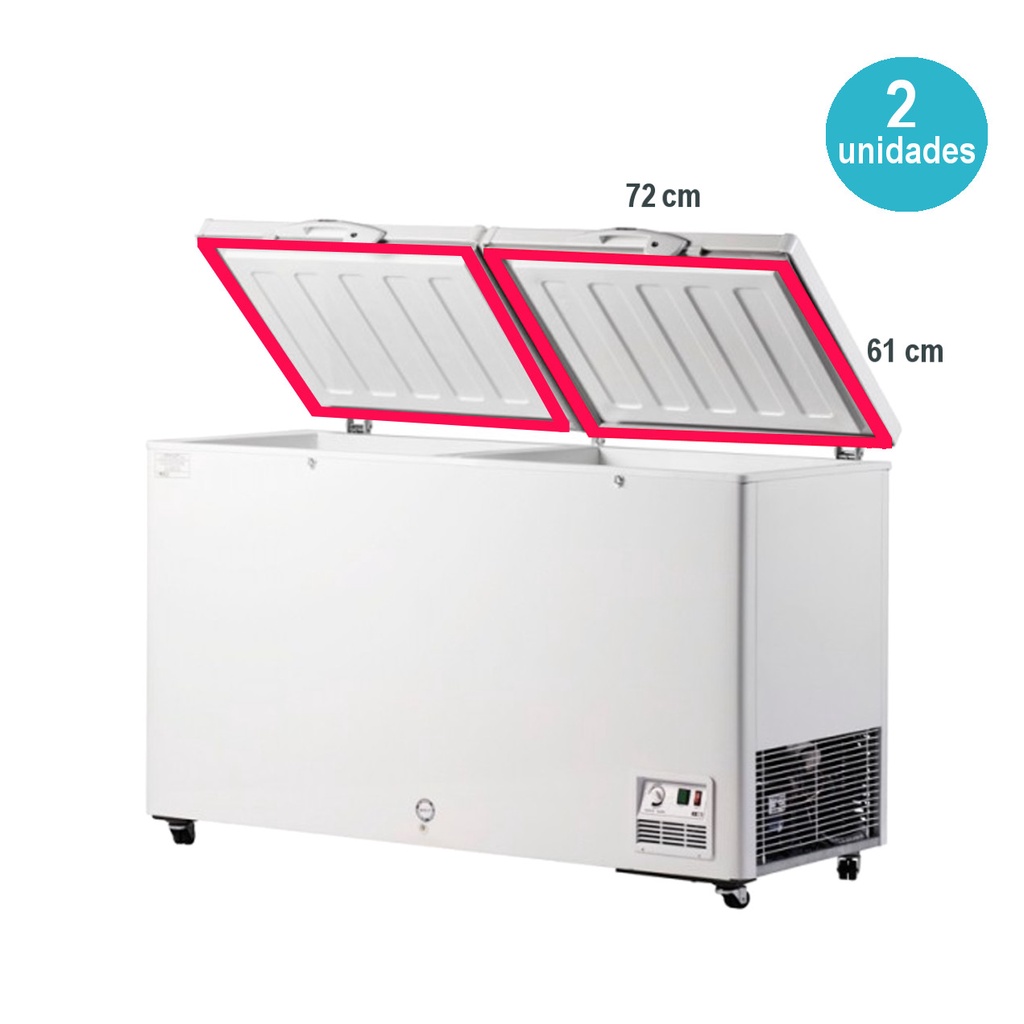 Kit 2 Borracha Gaxeta Freezer Fricon Hced503 Hde503 72x61cm Original
