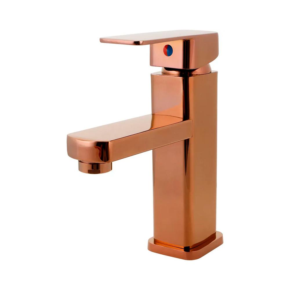 Torneira para banheiro cascata Misturador Monocomando Baixa Madeira Pingoo - Dourado Rose em Oferta na Shopee