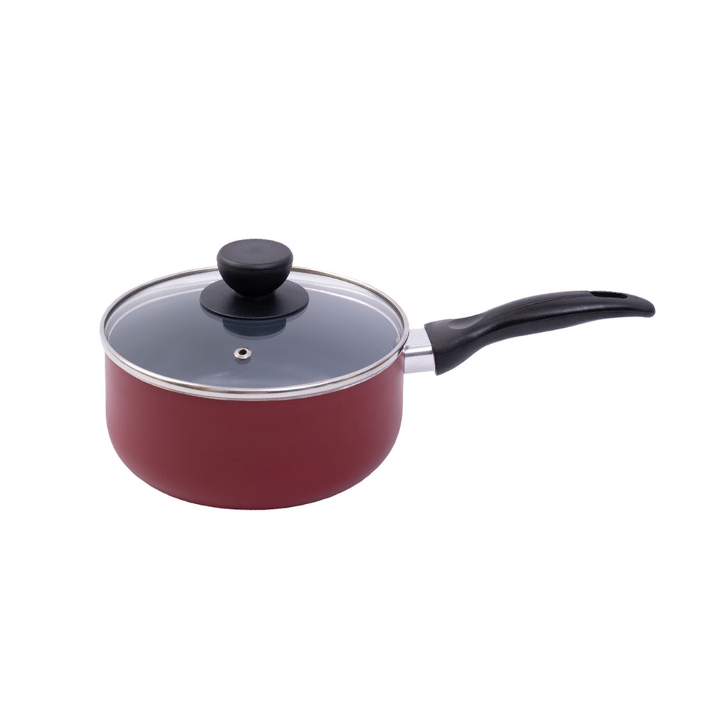 Panela antiaderente de cerâmica e alumínio com tampa de vidro 18cm - Oikos