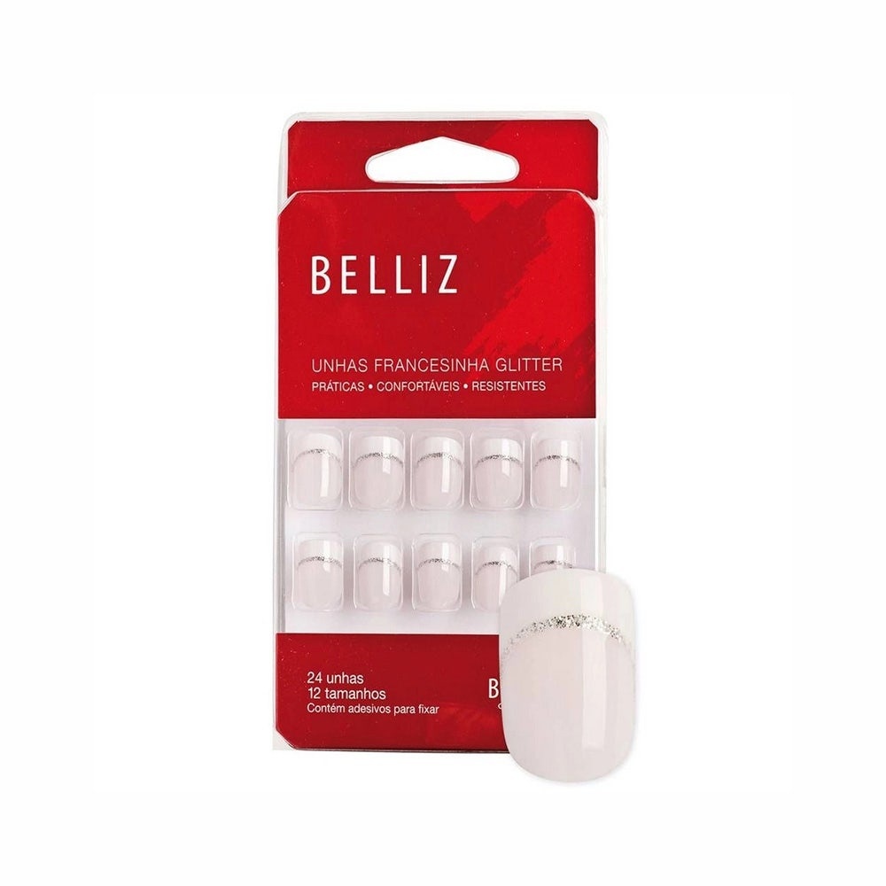 Unhas Postiças Belliz Francesinha Glitter - Beauty