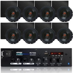 Kit 8 Caixas Jbl Embutir Preta Som Ambiente Bluetooth 4 Ch
