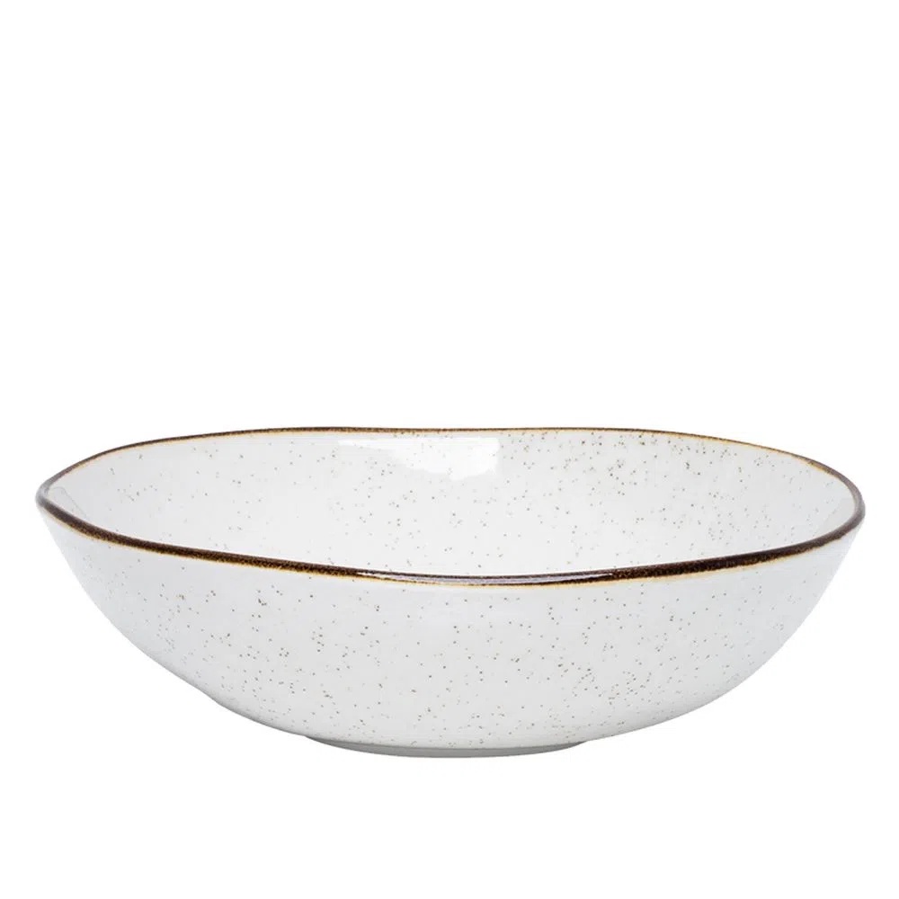 Saladeira Ryo Maresia 26cm 1,6 Litros Areia Oxford Porcelana Mesa Posta Elegante Para Servir Saladas