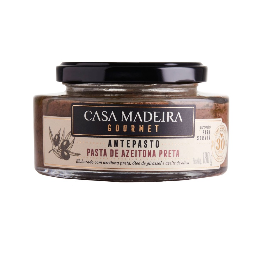 ANTEPASTO CASA MADEIRA GOURMET AZEITONA PRETA 180G em Oferta na Shopee