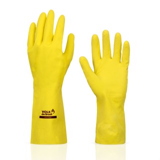Luva de Latex Amarela Multiuso Limpeza Volk