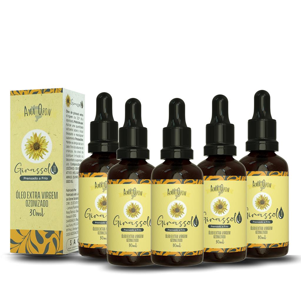 AmaOzon Oleo Ozonizado Super Concentrado De Puro Girassol com Ozonio 5 Unid de 30ml