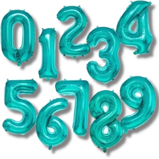 Balão Metalizado Numero Azul Tifani 70cm - 1 unidade em Oferta na Shopee