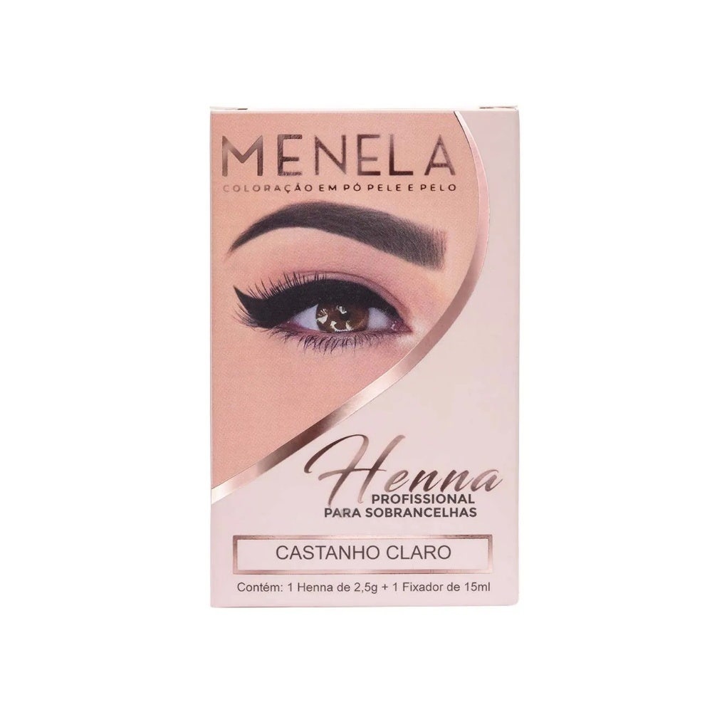 Kit Henna Sobrancelha Menela Castanho Claro 2,5g em Oferta na Shopee