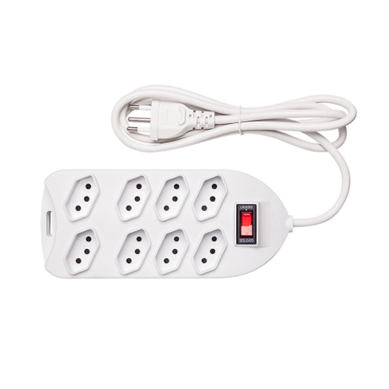 Protetor de linha com 8 tomadas Branco EPE 1008+ Intelbras