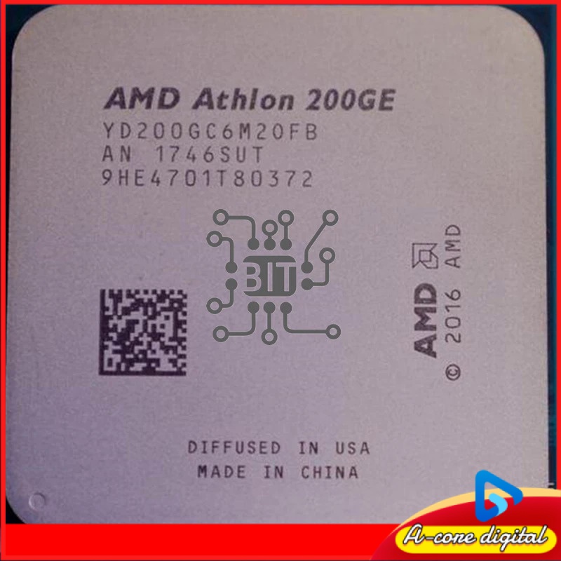 AMD Athlon 200GE X2 200GE 3.2 GHz Dual-Core Quad-Thread CPU Gamer Processador Soquete AM4 DDR4 R AM 14NM 65W Processador