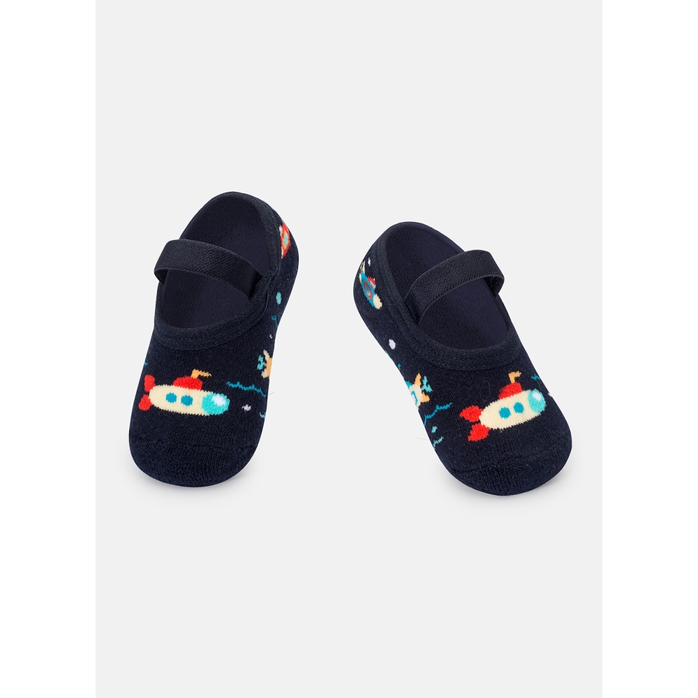 Meia Sapatilha com Antiderrapante Bebê Menino Submarino - Puket em Oferta na Shopee