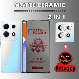 2 Em 1 Película Cerâmica Fosca Anti-Espionagem Protetor De Tela De Privacidade Para infinix Note 30 5G Hot 30 5G 20 30i Play NFC Free Fire VIP 30i GT 10 Pro