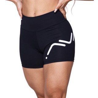Short Feminino Suplex Poliamida Preto Com Silk AVA Fitness