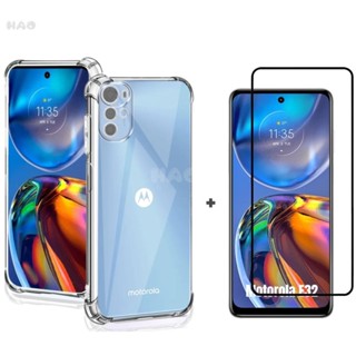 Película Vidro + Capinha Para Moto E32/E32s. Kit Motorola Capa Transparente e Pelicula 3D/9D