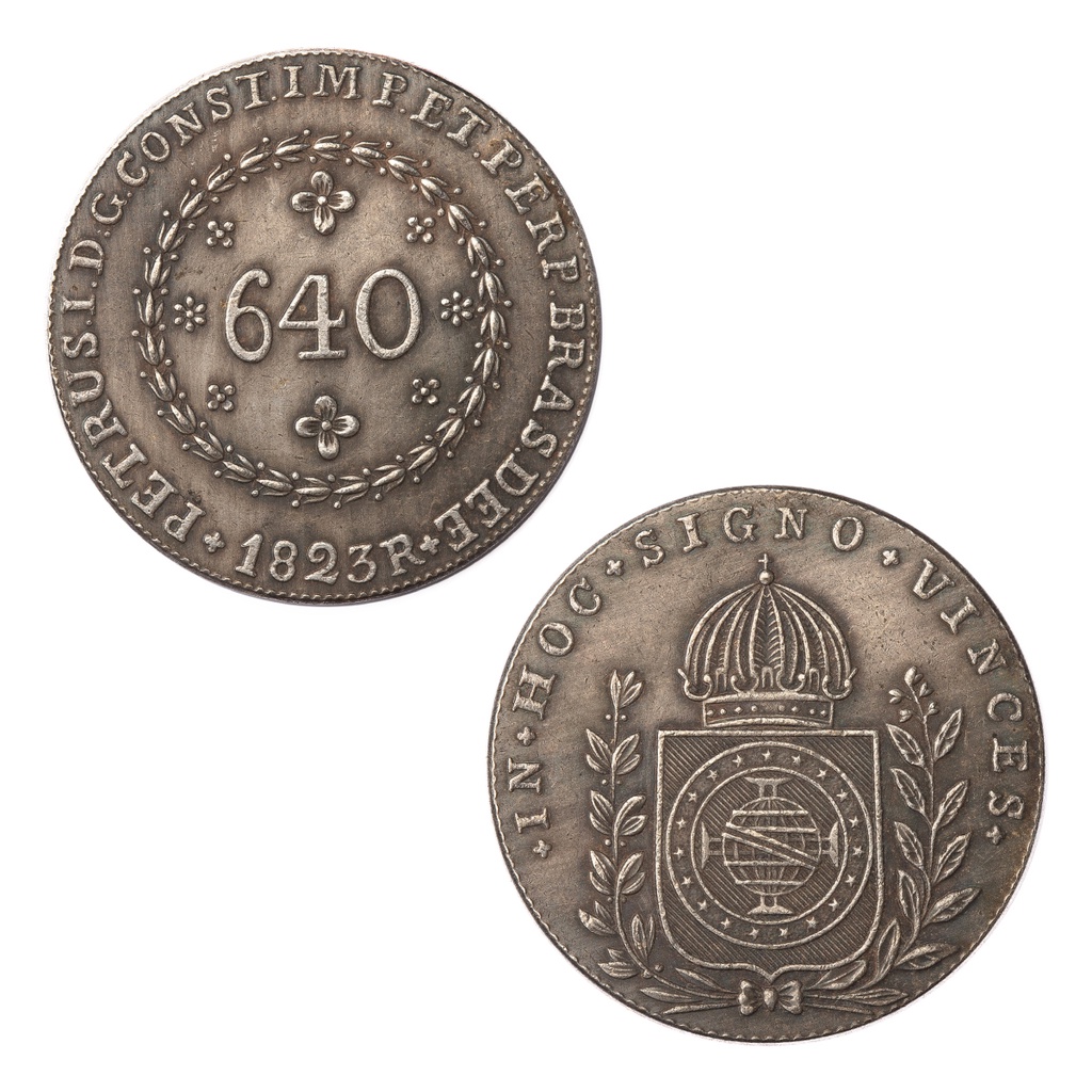 Moeda 640 Réis 1823 - R - 36,7mm - Cópia