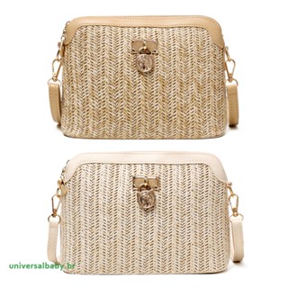 Bolsa De Palha De Moda Saco Cruzado Tecido Boho Beach Bolsas De Ombro Femininas [universalbaby.br]