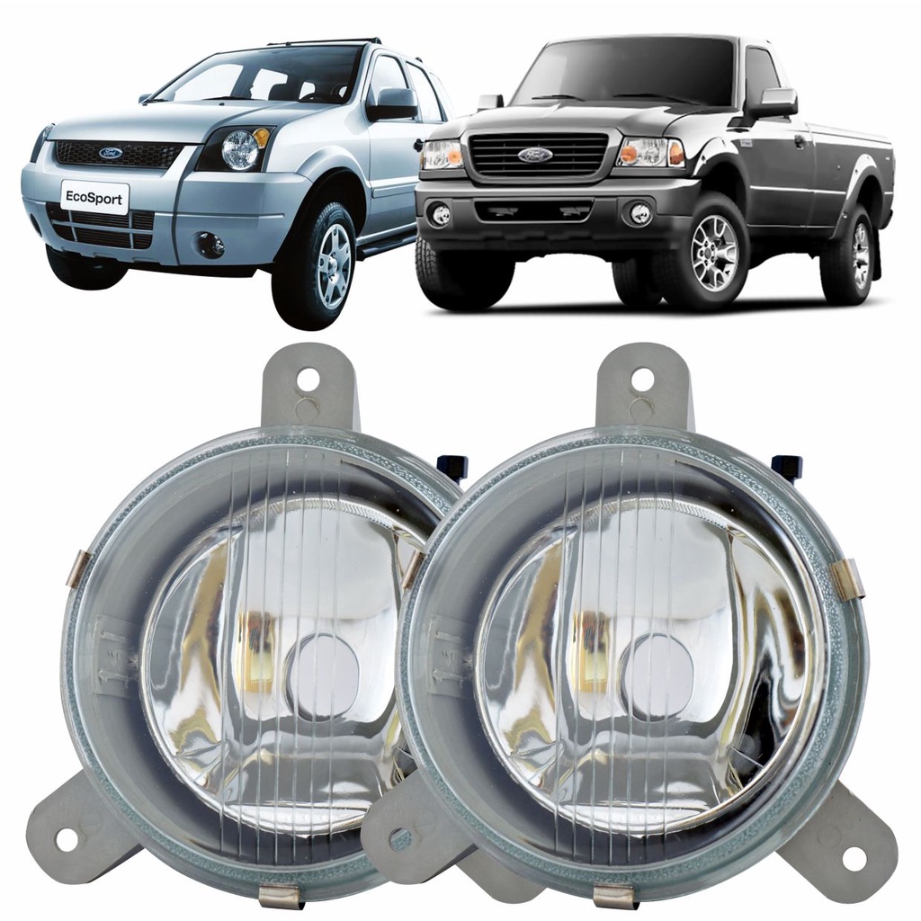 Par Farol Milha Ford Ranger 2005 A 2011 Ecosport 2003 A 2007 Vidro