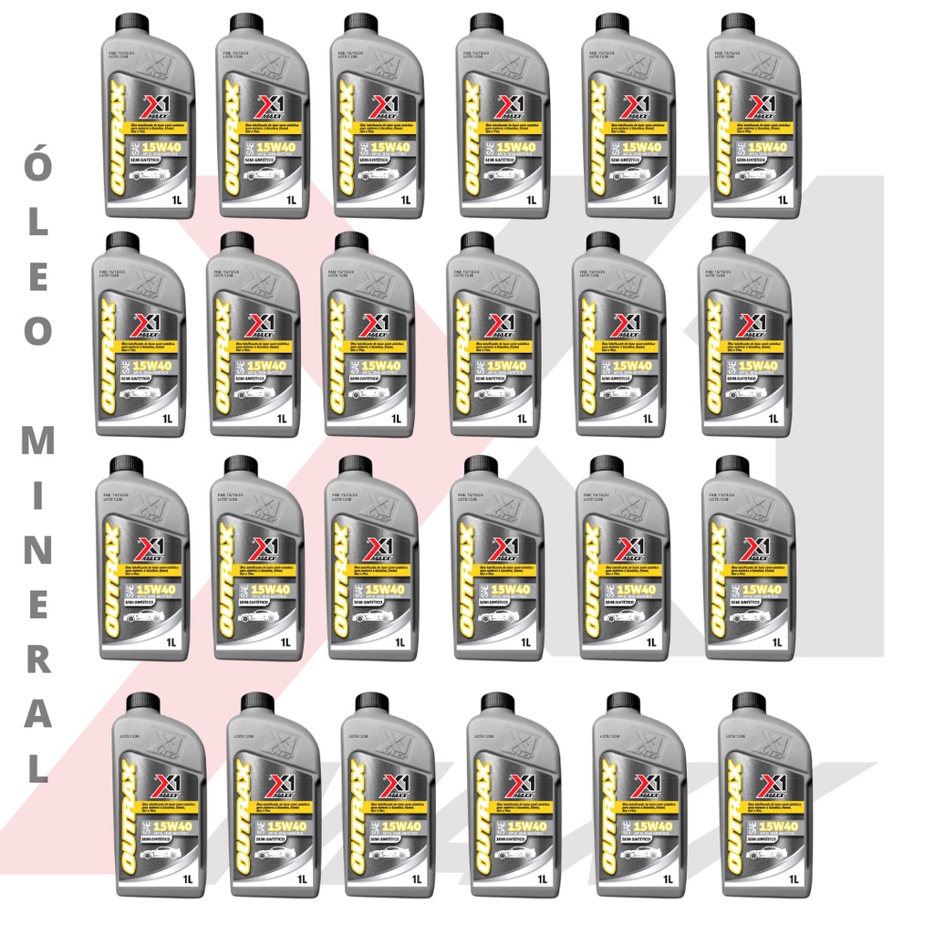 24u Óleos Motor X1 Maxx Sae 15w40 Api Sl Semi Sintético Nfe