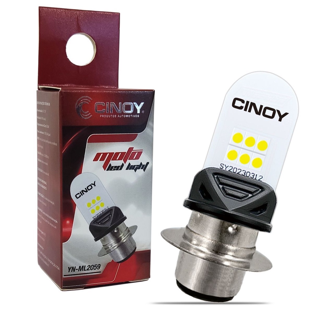 Lâmpada Led M5 Para Moto 6500k 1000Lm 10W Corrente Continua 6 Leds em Oferta na Shopee