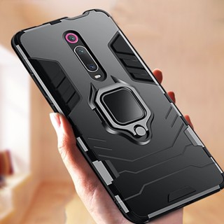 Para Xiaomi Mi 9T Pro Armadura Dura Magnética De Anel Magnético De Metal Carro Porta Telefone TPU + PC Capa Traseira À Prova De Choque