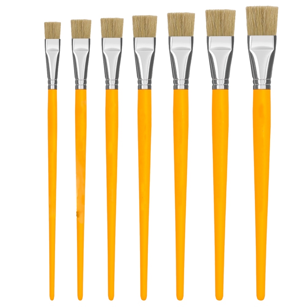 Pincel Escolar Para Pintura Chato Cabo Longo Resistente Com Varias Medidas Papelaria Artesanato