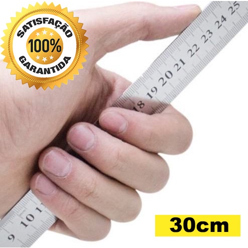 Regua 30cm 12 Polegadas Aco Inox Projetista Profissional.