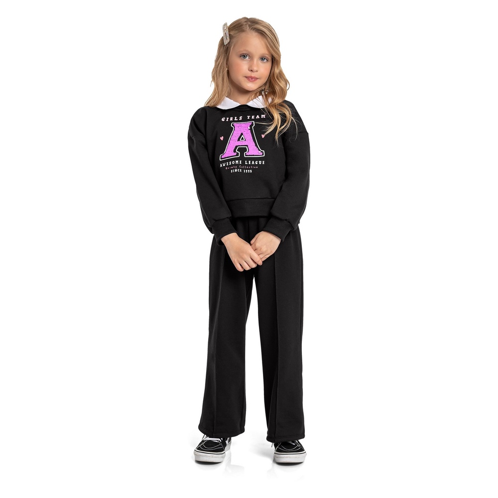 Blusão Cropped Moletom Infantil Quimby