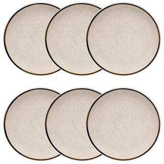 Jogo 6 Pratos Sobremesa Oxford  Unni Brisa 18,5 cm em Cerâmica Decorada em Oferta na Shopee