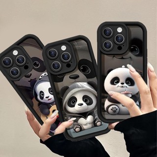 Desenho Animado Marca Tendência Panda Fofo Tocando Guitarra Bebendo Chá De Leite Capa De Telefone Macia Para Xiaomi Redmi Nota 12 11 12 9 8 Pro 12C 10C 9A 9C 9T K40 30 50 Olhos De Anjo