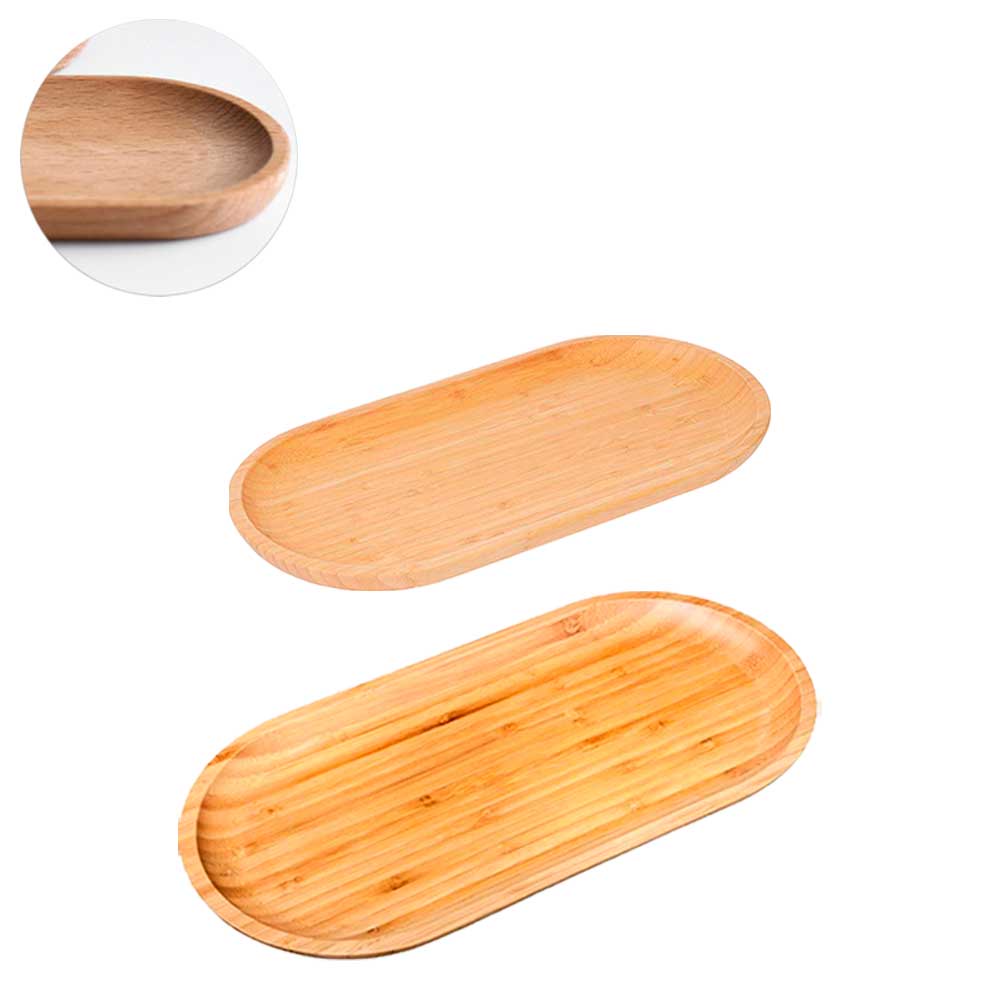 2 Bandejas bambu decorativa restaurante cozinha gamela oval travessa ecokitchen pequena média bandeija café multiuso organizar perfume cosmético bamboo