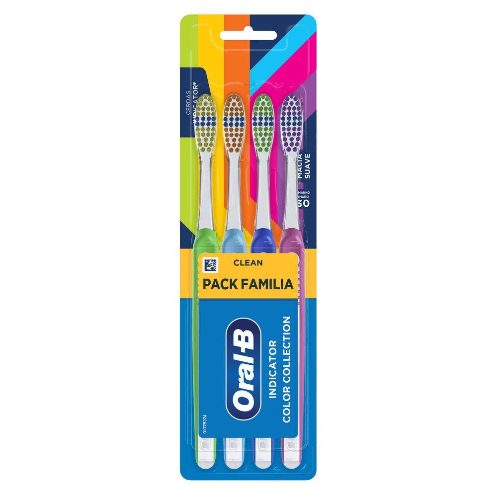 Escovas Dentais Oral-B Indicator Color Collection 4 unidades em Oferta na Shopee