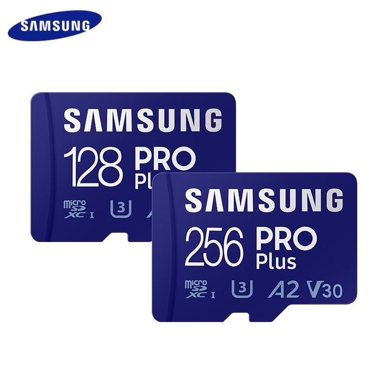 SAMSUNG PRO Plus MicroSDXC 128GB 256GB 512GB V30 A2 Cartão De Memória UHS-III Ler Max 160MB/s TF Com Adaptador Micro SD Para Câmera 4K