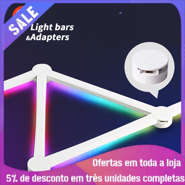 ALD Smart Linhas De Luzes De Parede WiFi RGB LED 16M + Controle Remoto Colorido APP Control Dimmable Music Sync Light Bars Kit Para