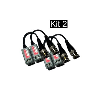 2 Pares Conector Vídeo Balun CFTV para Cãmeras AHD/CVI/HDTV