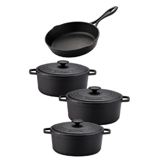 Jogo de panela de ferro fundido caçarola Neo 16, 18, 22 tampa de ferro alça de ferro e frigideira 20 sem tampa Santana em Oferta na Shopee