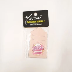 Tag de Páscoa De/Para Rosa - 10 unidades - Massai - Rizzo