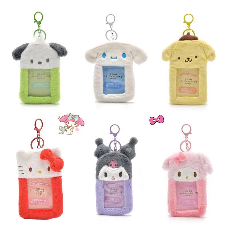 Sanrio Plush Toys Kuromi Id Card Case Meu Porta-Cartões Melody Holder Photo Album Chaves Acessórios em Oferta na Shopee
